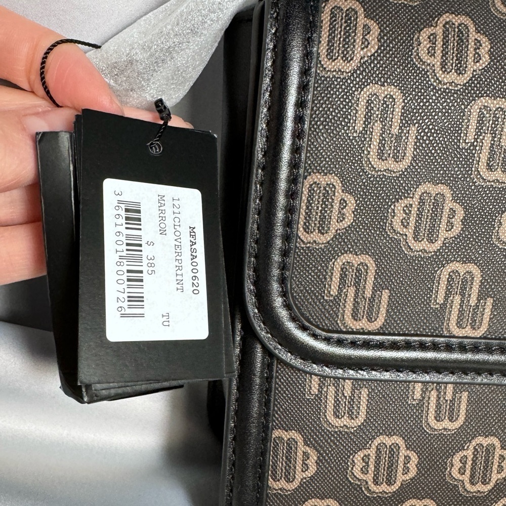 NWT MAJE Clover Canvas Bag with Leather Trim - Picture 6 of 17